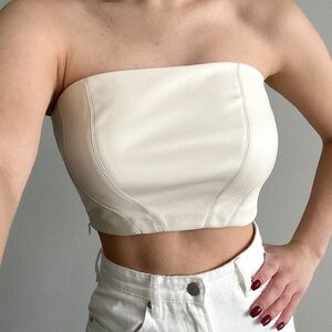 Zara faux leather corset top